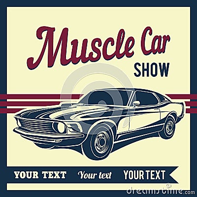 Muscle car vector poster Vector Illustration