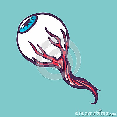 Muscle eyeball icon, hand drawn style Vector Illustration