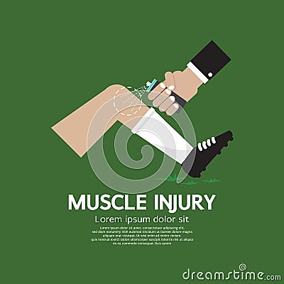 Muscle Injury With Spray Healing Vector Illustration