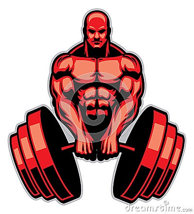 Muscle man bodybuilder Vector Illustration