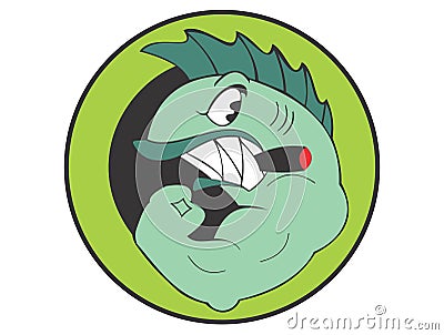 Muscle Shark Vector Illustration