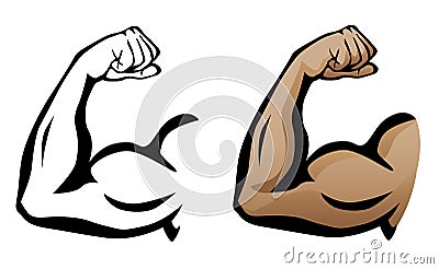 Muscular Arm Flexing Bicep Illustration Vector Illustration