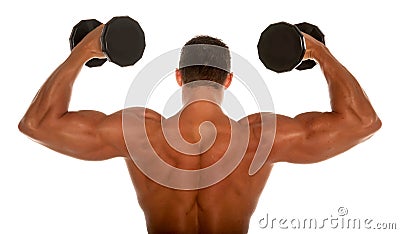 Muscular body builder Stock Photo