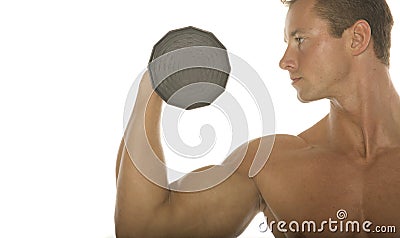 Muscular body builder Stock Photo