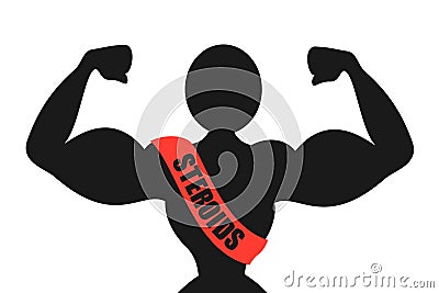 Muscular Bodybuilder With Big Muscles Is Wearing Labelling Cordon With