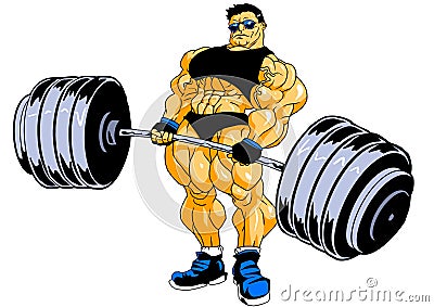 Muscular bodybuilder workout Vector Illustration