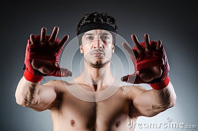 Muscular boxer wiith Stock Photo