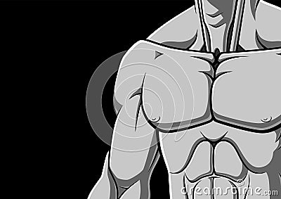 Muscular chest Vector Illustration