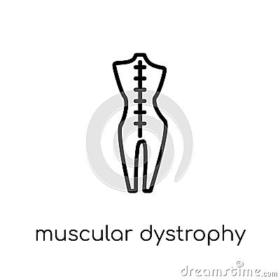 Muscular dystrophy icon. Trendy modern flat linear vector Muscular dystrophy icon on white background from thin line Diseases col Vector Illustration