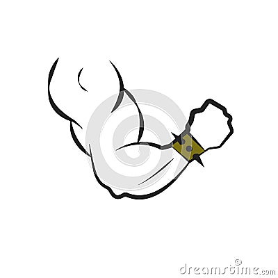 Muscular male arm with fist. Vector Illustration