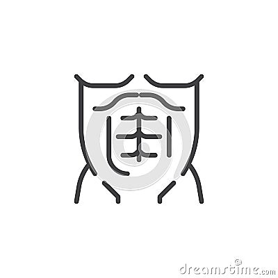 Muscular male torso line icon Vector Illustration