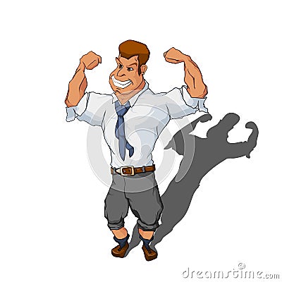 Muscular man in business suit Vector Illustration