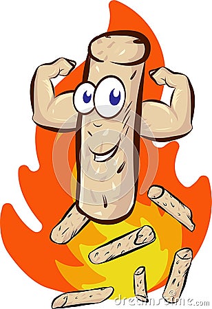 muscular pellet on flame background Vector Illustration