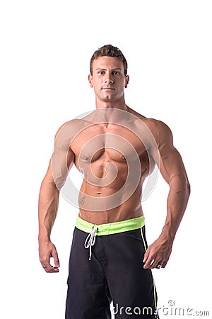 Muscular young bodybuilder in relaxed pose Stock Photo