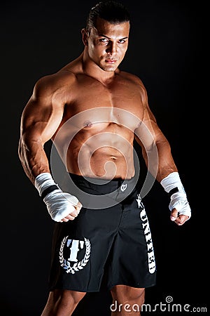 Muscular young boxer Stock Photo