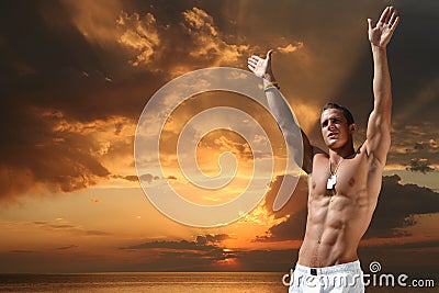 Muscular Young Man Stock Photo