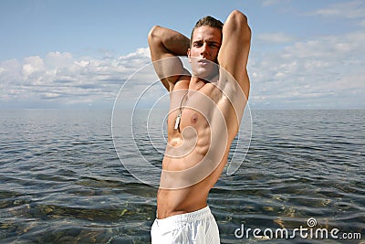 Muscular Young Man Stock Photo