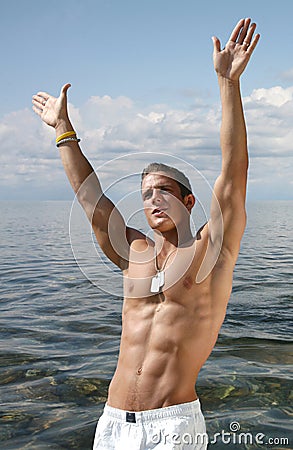 Muscular Young Man Stock Photo