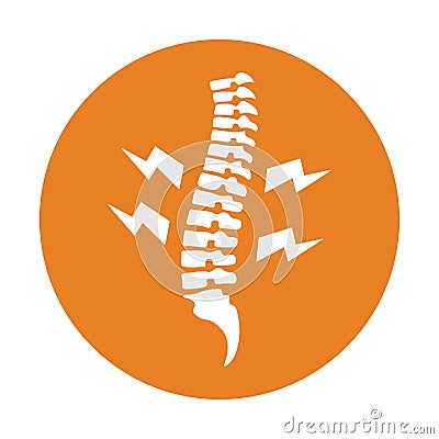 Musculoskeletal disorders icon. Orange color vector EPS Vector Illustration