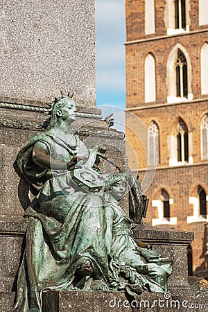 Muse of Poetry on Krakow Main Square Editorial Stock Photo