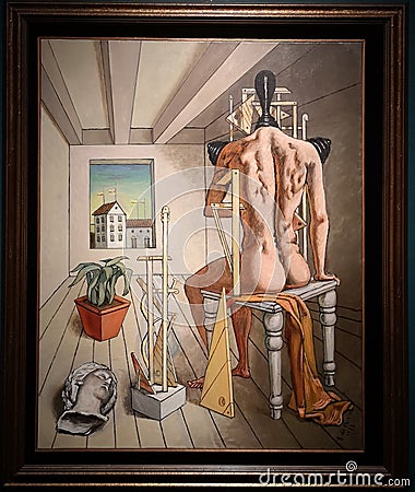 The Muse of Silence, painting by Giorgio de Chirico Editorial Stock Photo