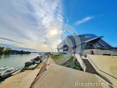 Musee des confluences, modern buliding of a famous museum in Lyon, France Stock Photo
