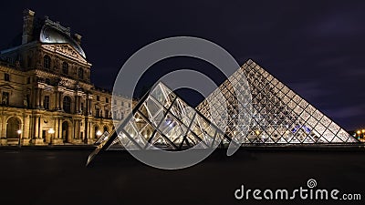 Musee Du Louvre Pyramids Editorial Stock Photo