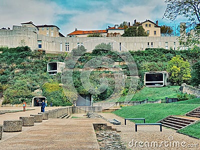 Musee gallo romain, roman museum on the fourviere hill, Lyon old town, France Editorial Stock Photo