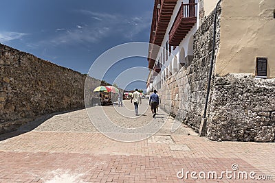 Side of the Museo Naval Del Caribe, Cartagena Editorial Stock Photo