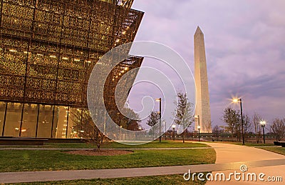 Museum of African-American History and Washington Monument Editorial Stock Photo