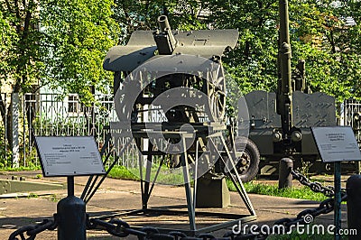 Museum of air defense Forces. 76-mm mountain gun model of 1909 Editorial Stock Photo