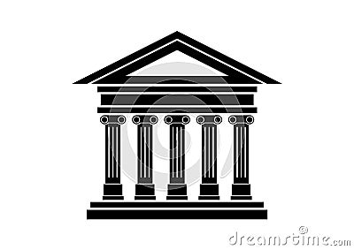 Ancient temple with columns icon vector Vector Illustration