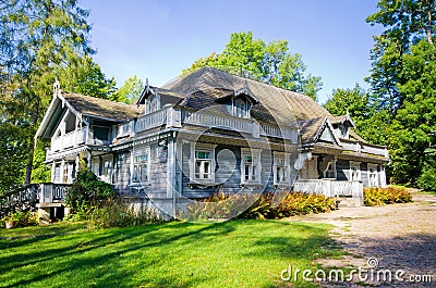 Museum area in Bialowieza National Park, Poland Stock Photo