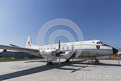 Museum of aviation in Istanbul is represented by a large collection of military civil aircraft and also the history of aviation in Editorial Stock Photo