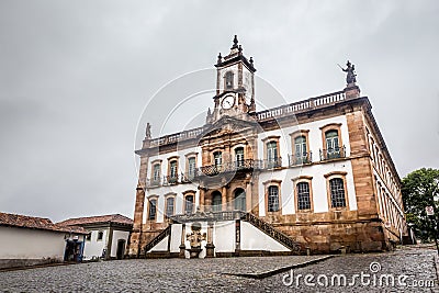 Museum of Betrayal of Tiradentes Square in Ouro Preto ,Brazil Editorial Stock Photo