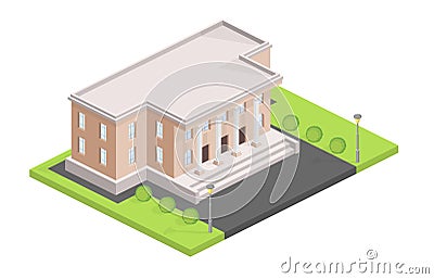 Museum building isometric vector illustration Vector Illustration