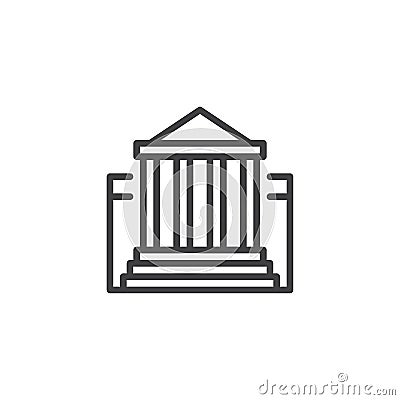 Museum building outline icon Vector Illustration