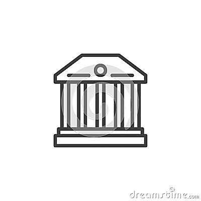 Museum building outline icon Vector Illustration