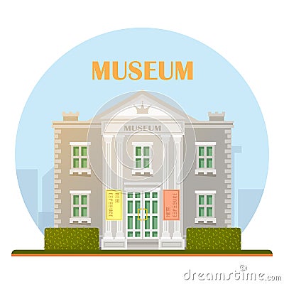 Museum building in vector. Vector Illustration