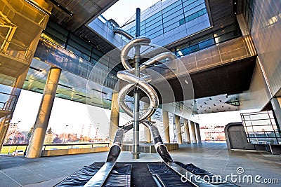 Museum of contemporary art in Zagreb exterior detail view Editorial Stock Photo