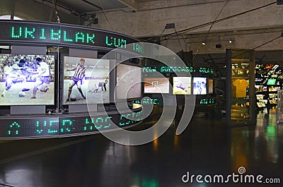 The museum of Football is a space devoted to the different subjects involving the practice, the history and cur, Sao Paulo, Brazi Editorial Stock Photo