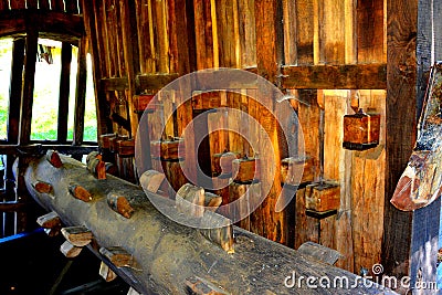 Museum of the gold mine Rosia Montana, Apuseni Mountains, Transylvania Editorial Stock Photo