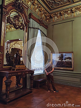 Museum, historic architecture, painting, beautiful art Editorial Stock Photo