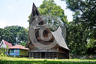 Museum Huta Bolon Simanindo and antique retro vintage house life of indonesian for indonesia people and foreign travelers travel Editorial Stock Photo