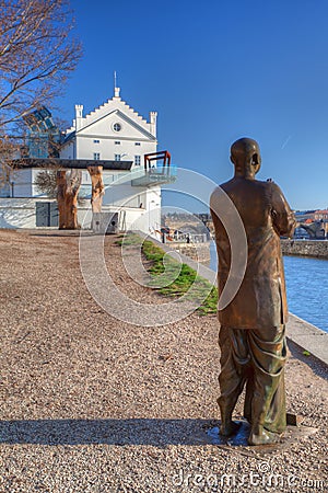 Museum Kampa on the Vltava river banks. Editorial Stock Photo