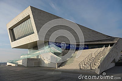 Museum of Liverpool with striking modern architecture in evening sun Editorial Stock Photo