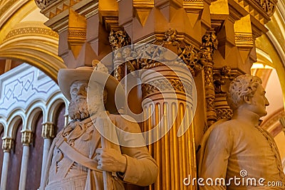 Statues of men in Museum of Military History in Vienna Editorial Stock Photo