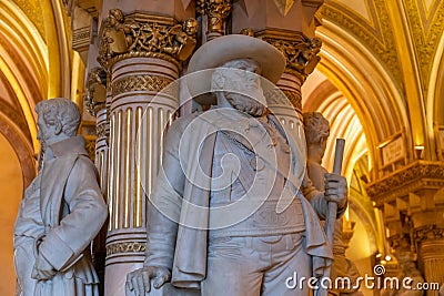 Statues of men in Museum of Military History in Vienna Editorial Stock Photo
