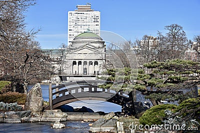 Museum over The Moon Bridge Editorial Stock Photo