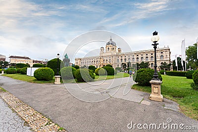 Museum Quarter or Maria Teresa Square overlooking the Natural History Museum in Vienna, Austria Editorial Stock Photo